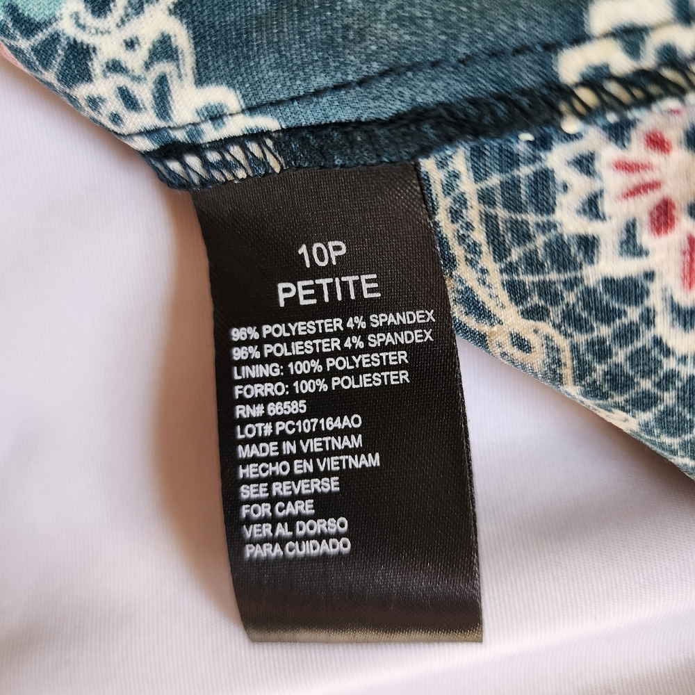 NWT Perceptions tank dress blue floral 10p sheath - Picture 6 of 14